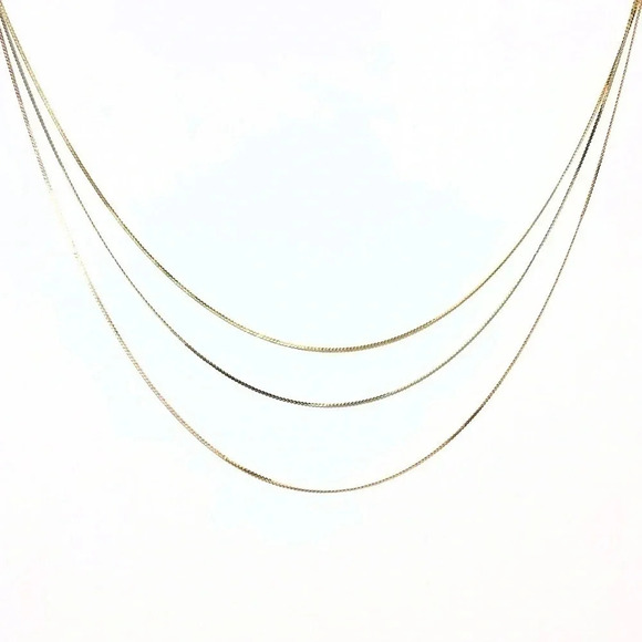 Ellman’s Vintage White, Yellow & Rose 3 Strand 14k Gold Necklace - Picture 4 of 7